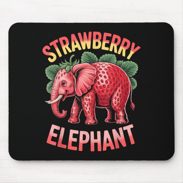 Tapis De Souris Strawberry Elephant Cute Meme Kids Italian Brainro (Devant)