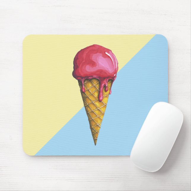 Tapis De Souris Strawberry Ice-cream cone (Avec souris)