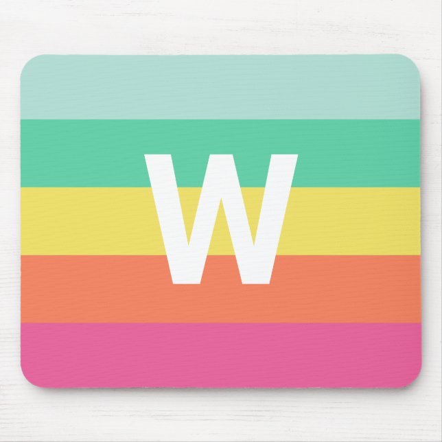 Tapis De Souris Stripe couleur arc-en-ciel personnalisée (Devant)