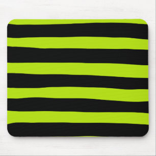 Tapis De Souris Stripes inégales - Lime vert et noir