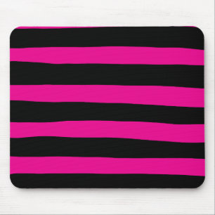 Tapis De Souris Stripes inégales - Magenta et noir