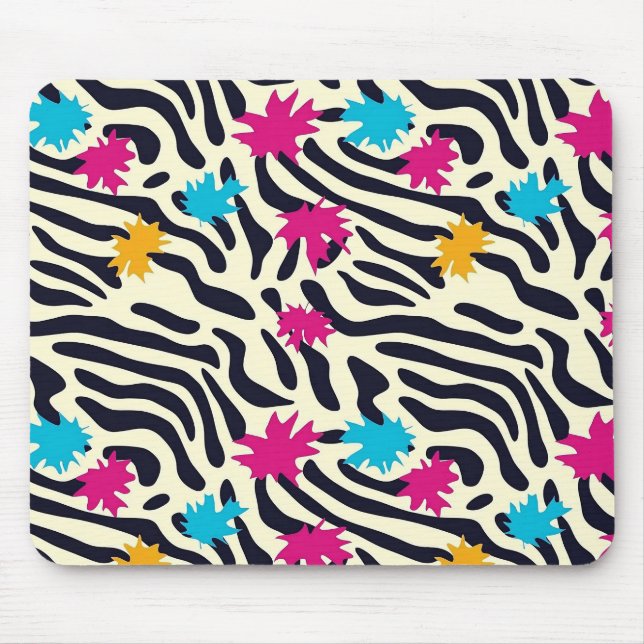 Tapis De Souris Stripes zébrées Abstraites avec pellicule de peint (Devant)