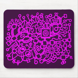 Tapis De Souris Structure Abstraite - Magenta sur le pourpre foncé