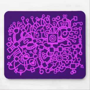 Tapis De Souris Structure Abstraite - Neon Purple sur Dk Purple