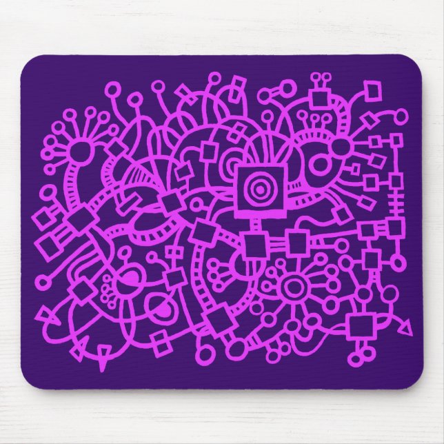 Tapis De Souris Structure Abstraite - Neon Purple sur Dk Purple (Devant)