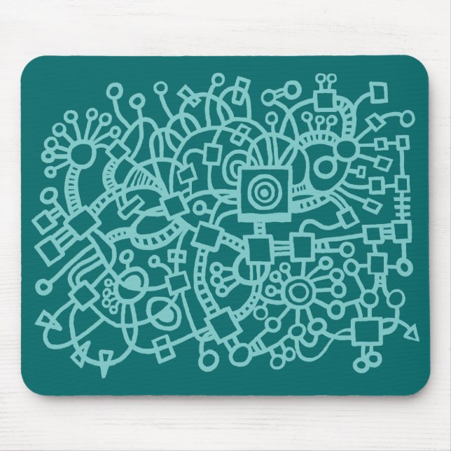Tapis De Souris Structure Abstraite - Nuances de vert (Devant)