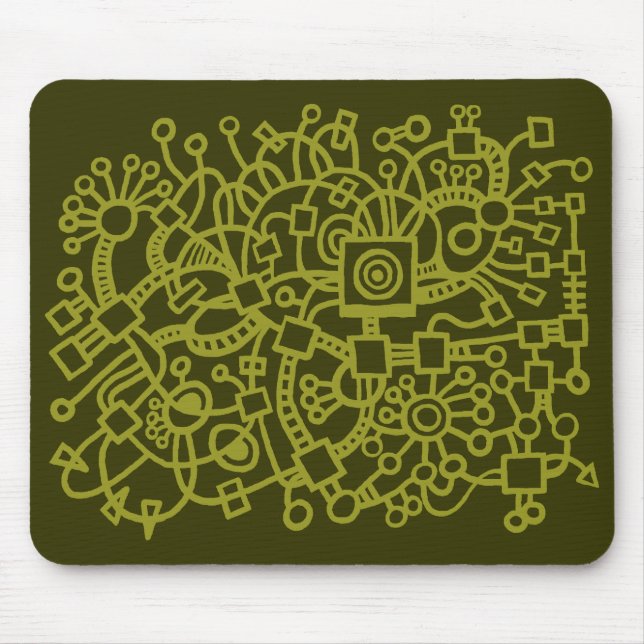 Tapis De Souris Structure Abstraite - Olive on Murky Green (Devant)