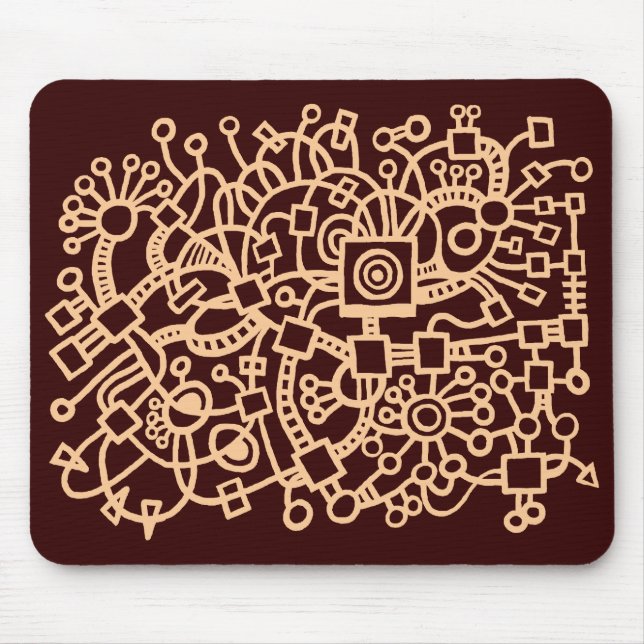 Tapis De Souris Structure Abstraite - Sable sur Dk Brown (Devant)