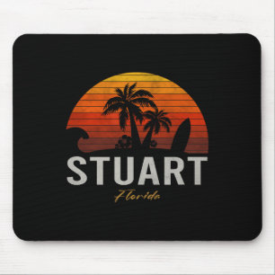 Tapis De Souris Stuart Floride Rétro Surfeur Plage Vintage