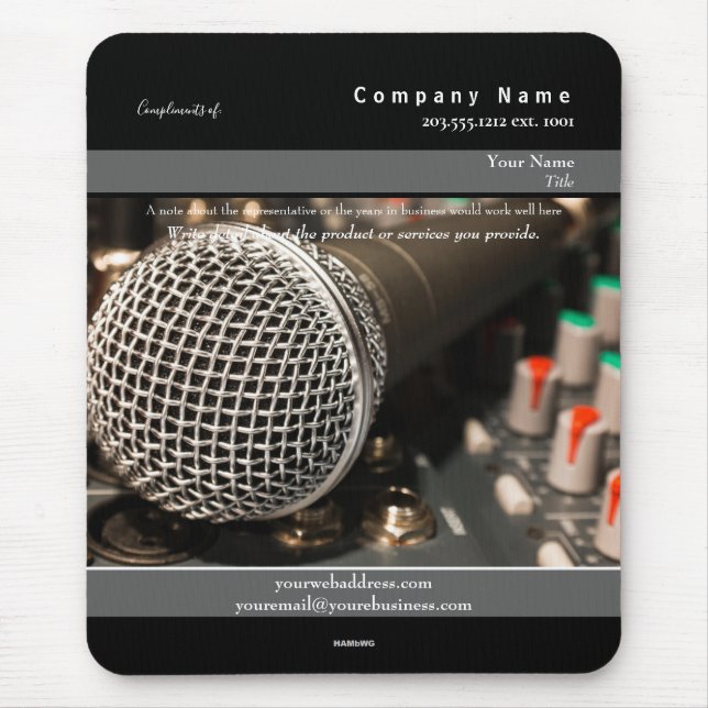 Tapis De Souris Studio d'enregistrement de la carte de souris Prom (Devant)