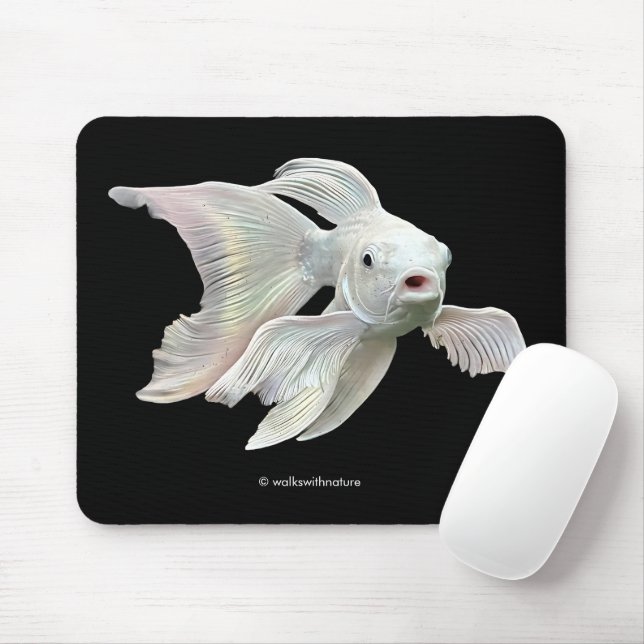 Tapis De Souris Stunning Platinum Butterfly Koi Carp Fish (Avec souris)
