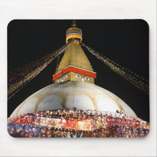 Tapis De Souris Stupa Boudhanath, Katmandou la nuit - Népal