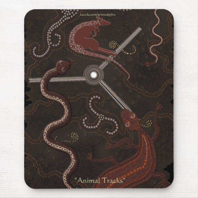 Tapis De Souris Style aborigène australien Kangaroo & Lizards (Devant)