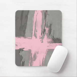 Tapis De Souris Style art moderne Abstrait gris rose