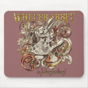 Tapis De Souris Style blanc de Carnivale de lapin (version d'or)