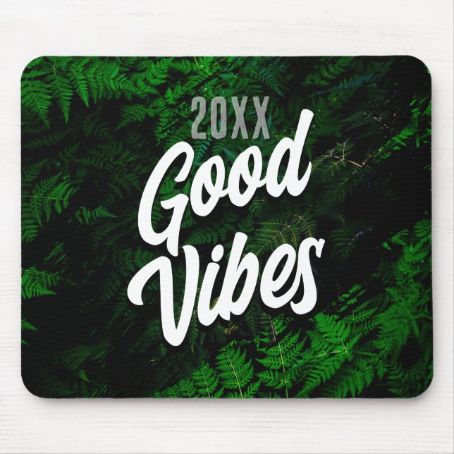 Tapis De Souris Style bureau vert Good Vibes Jungle (Devant)