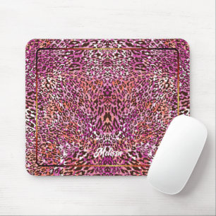 Tapis De Souris Style camouflage léopard rose nom personnalisé