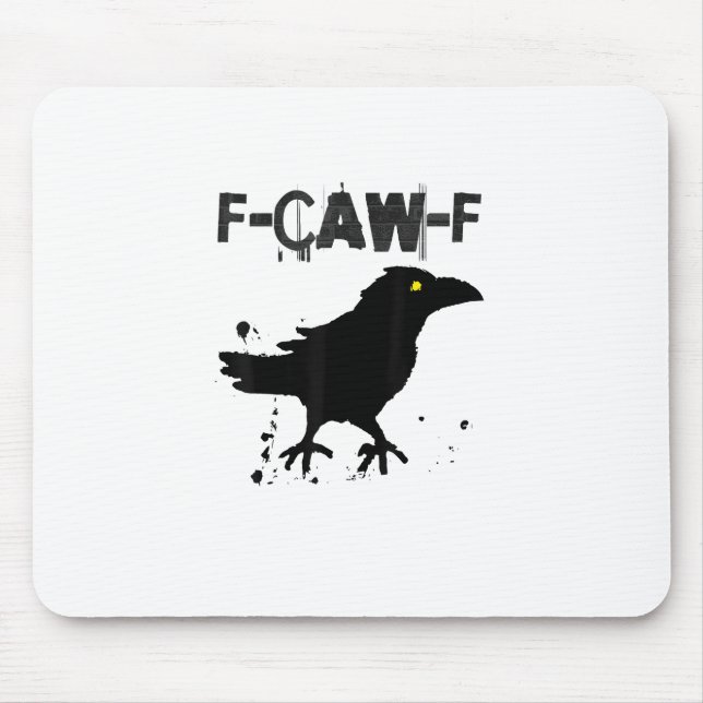 Tapis De Souris Style Créatif Humour Corbeau Café Grunge (Devant)