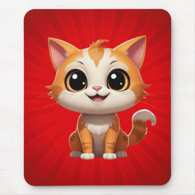Tapis De Souris Style de dessin animé de chat orange mignon - 8973 (Devant)