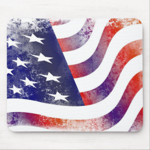 Tapis De Souris Style de Grunge Patriotique Faded American Drapeau