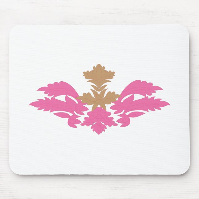 Tapis De Souris Style Décor, Rose Chaud, Laiton Antique (Devant)