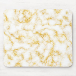 Tapis De Souris Style marbre élégant - Blanc doré
