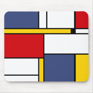 Tapis De Souris Style Mondrian Design d'art Abstrait moderne