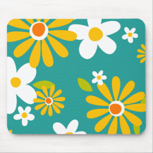 Tapis De Souris style motif fleuri rétro les années 70 années 6