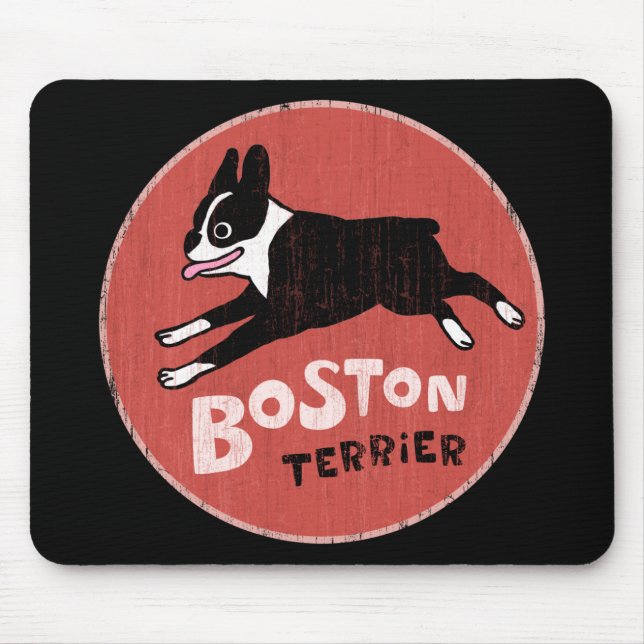 Tapis De Souris Style rétro Cool Boston Terrier | Joli chien de de (Devant)