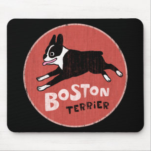 Tapis De Souris Style rétro Cool de Boston Terrier Mignons chien