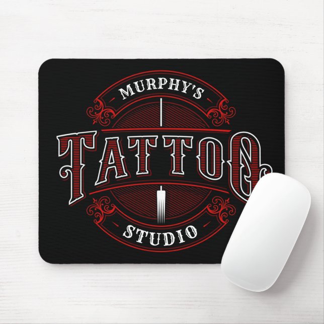 Tapis De Souris Style traditionnel AJOUTER LE NOM Tattoo Studio Sh (Avec souris)