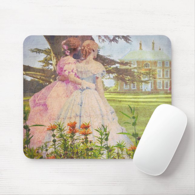 Tapis De Souris Style vintage Meilleurs amis marcher dans le jardi (Avec souris)