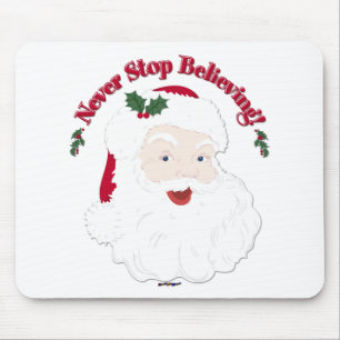 Tapis De Souris Style vintage Père Noël n'arrête jamais de croire