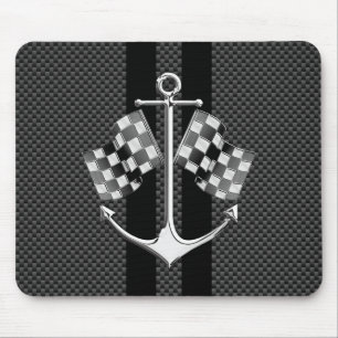 Tapis De Souris Styles Chrome en fibre de carbone marine de course