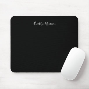 Tapis De Souris Stylish black white custom script monogramme name