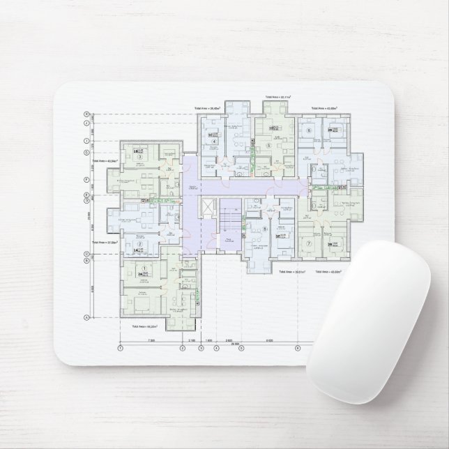 Tapis De Souris Stylish & Functional Blueprint (Avec souris)