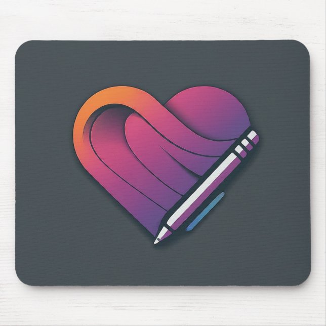 Tapis De Souris Stylo Symbole d'amour (Devant)