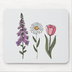 Tapis De Souris Subtil Anti-Trump - Tulipe Foxglove Daisy III