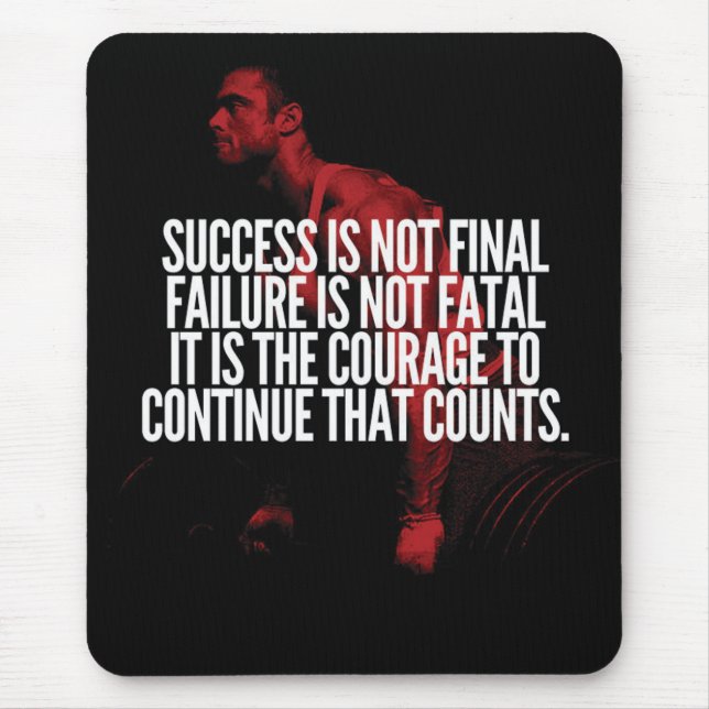 Tapis De Souris Succès, échec et courage. Motivation de l'entraîne (Devant)