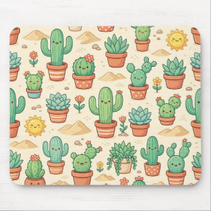 Tapis de souris succulent cactus – Motif pastel du