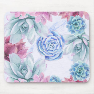 Tapis De Souris Succulentes Jardin Moderne Chic Marbre Fiesta