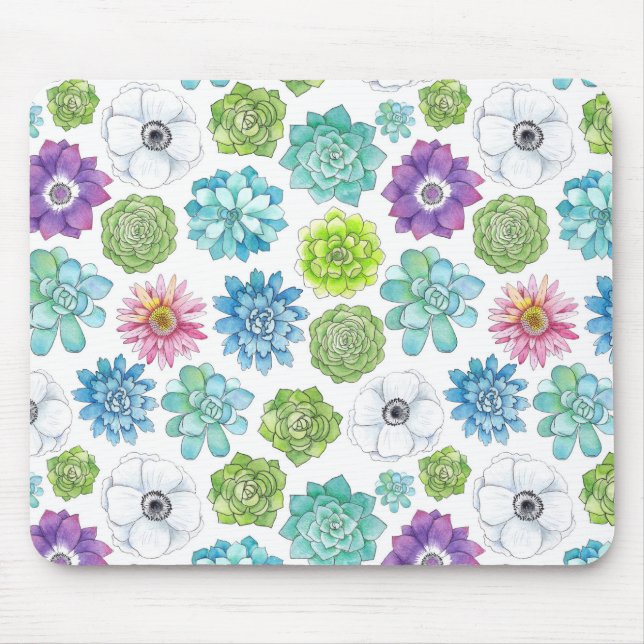 Tapis De Souris Succulents - multicolores - (Devant)