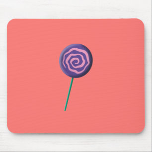 Tapis De Souris Sucette violette torsadée avec du rose