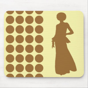 Tapis De Souris Sucre Brun Crème Points Neutres Silhouette de Mode