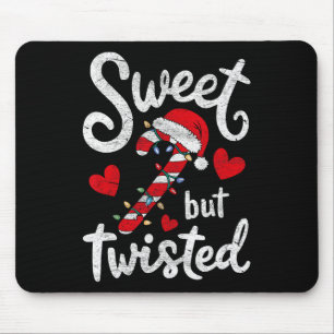 Tapis De Souris Sucre de canne de Noël doux mais tordu amusant Noë