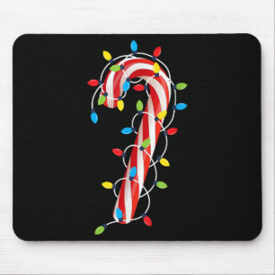 Tapis De Souris Sucre de canne De Noël Rouge Et Blanc Père Noël Xm