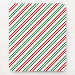 Tapis De Souris Sucre de canne Noël rayures Rouge Vert