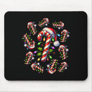 Tapis De Souris Sucre de canne Rouge Et Blanc Père Noël Noël Funny