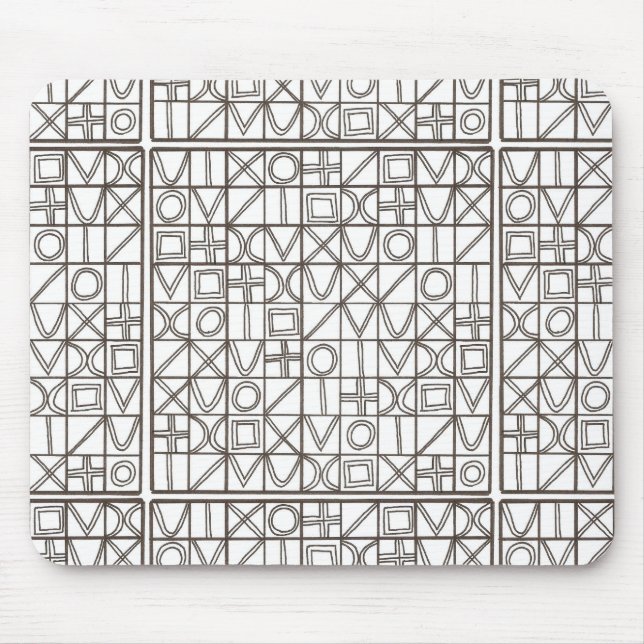 Tapis De Souris Sudoku Two-Black And White Modern Geometric (Devant)