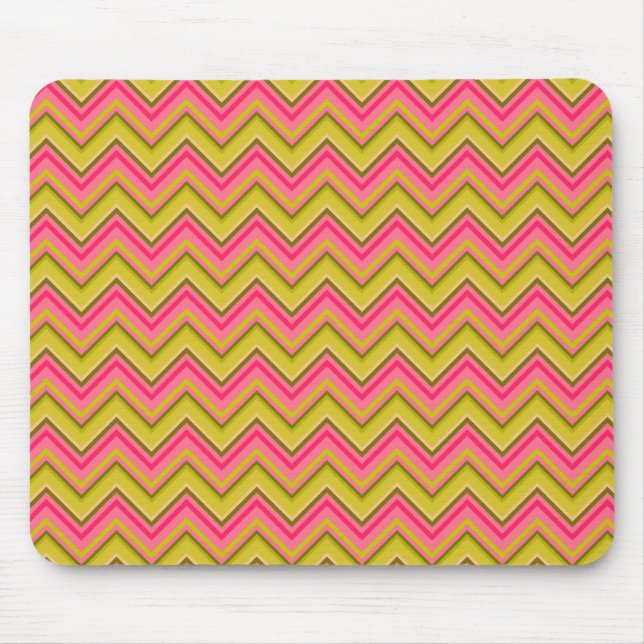 Tapis De Souris Sugar and Spice Pink and Green Chevron (Devant)